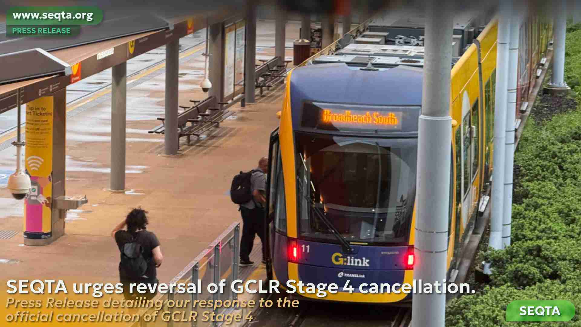 Cover for the a press release about Gold Coast Light Rail Stage 4